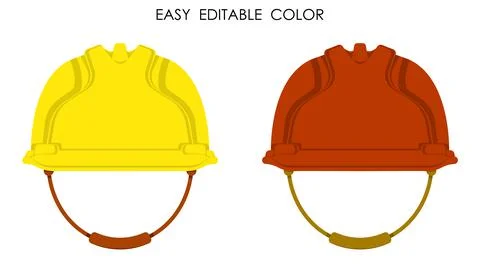 Construction helmet icon in flat style. Protective uniform of worker in hazard Illustrazione stock