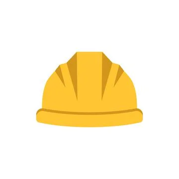Construction helmet icon in flat style. Safety cap vector illustration on iso Illustrazione stock
