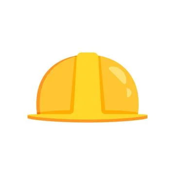 Construction helmet icon in flat style. Safety cap vector illustration on iso Illustrazione stock