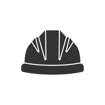 Construction helmet icon in flat style. Safety cap vector illustration on iso Illustrazione stock