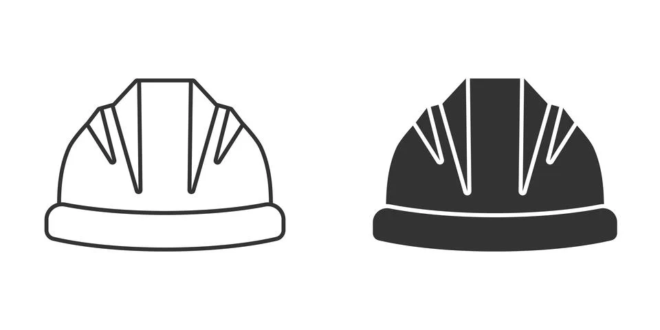 Construction helmet icon in flat style. Safety cap vector illustration on iso Illustrazione stock