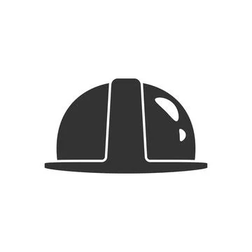 Construction helmet icon in flat style. Safety cap vector illustration on iso Illustrazione stock