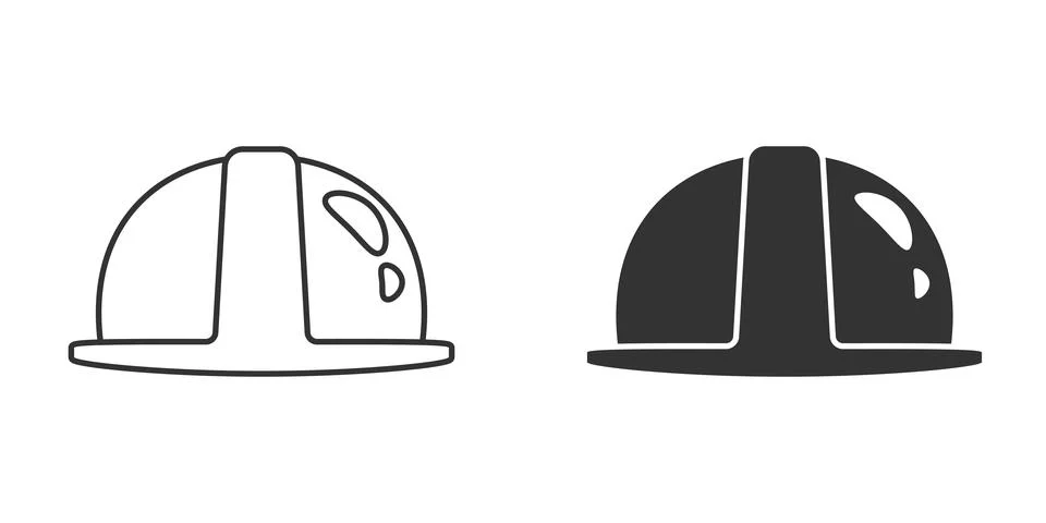 Construction helmet icon in flat style. Safety cap vector illustration on iso 스톡 일러스트