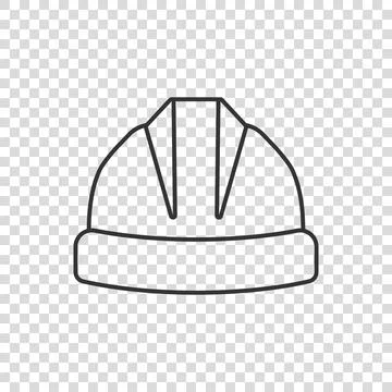Construction helmet icon in flat style. Safety cap vector illustration on iso Illustrazione stock