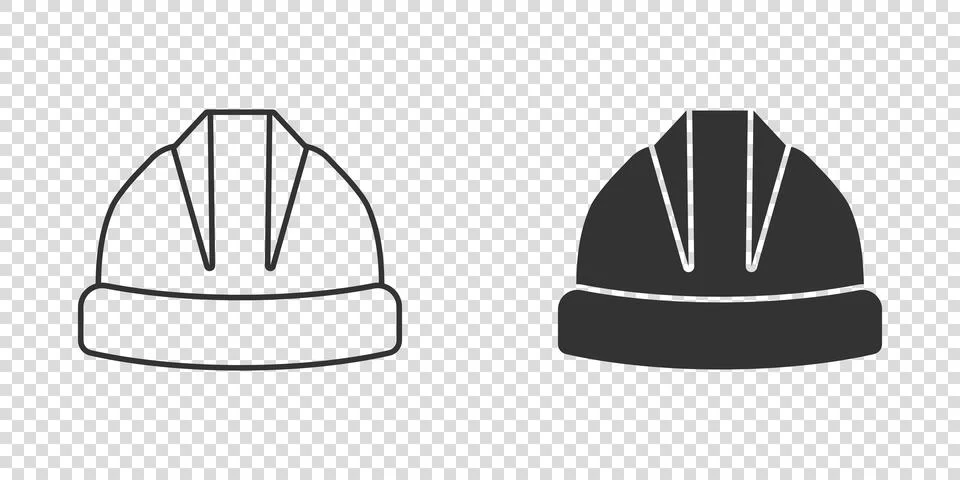 Construction helmet icon in flat style. Safety cap vector illustration on iso Illustrazione stock