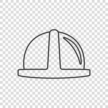Construction helmet icon in flat style. Safety cap vector illustration on iso Illustrazione stock