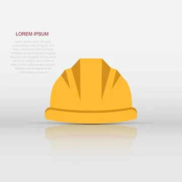 Construction helmet icon in flat style. Safety cap vector illustration on i.. 스톡 일러스트