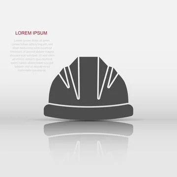 Construction helmet icon in flat style. Safety cap vector illustration on i.. Stock Illustration