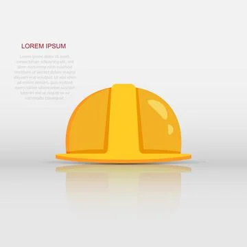 Construction helmet icon in flat style. Safety cap vector illustration on i.. Stock Illustration
