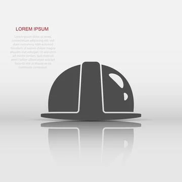 Construction helmet icon in flat style. Safety cap vector illustration on i.. Stock Illustration