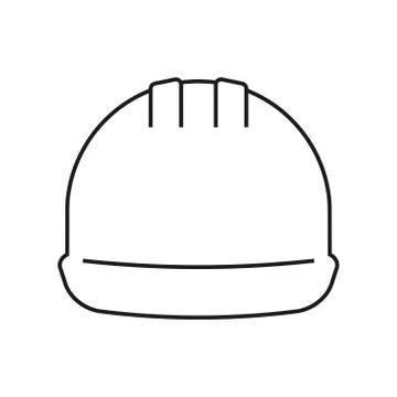 Construction helmet outline icon. Builder helmet. Vector illustration. Stock Illustration