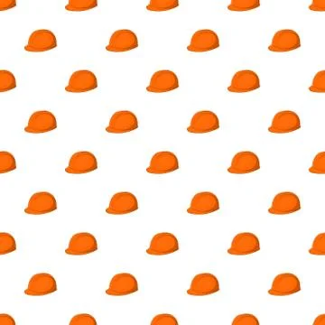 Construction helmet pattern, cartoon style Illustrazione stock