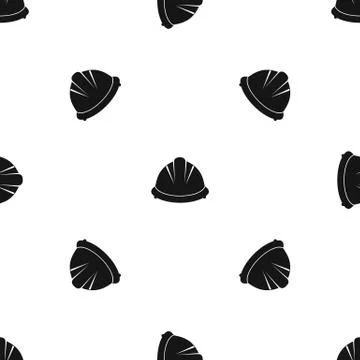 Construction helmet pattern seamless black Stock Illustration