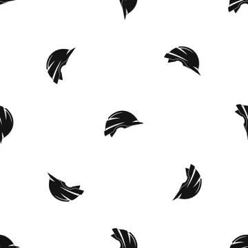 Construction helmet pattern seamless black イラスト素材