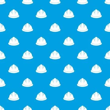 Construction helmet pattern seamless blue イラスト素材