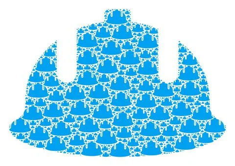 Construction Helmet Recursive Composition of Itself Items Illustrazione stock