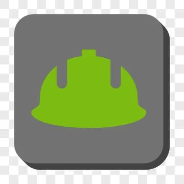 Construction Helmet Rounded Square Button Stock Illustration