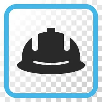 Construction Helmet Vector Icon In a Frame Stock Illustration