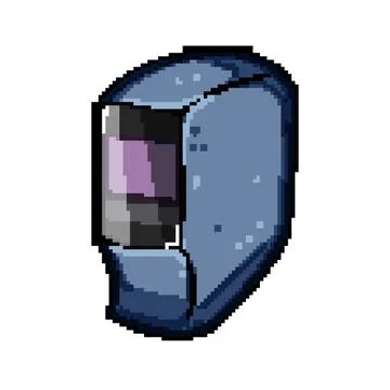 Construction helmet welding pixel art vector illustration Stock Illustration