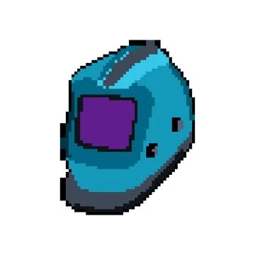 Construction helmet welding pixel art vector illustration Stock Illustration