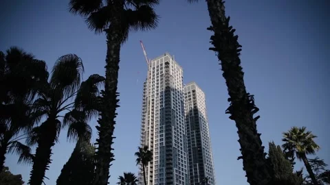 Construction of the high building in Tel Aviv Stock Footage 183397811