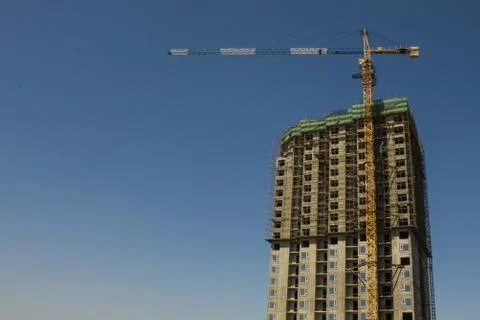 Construction of a high house. Stock Photos