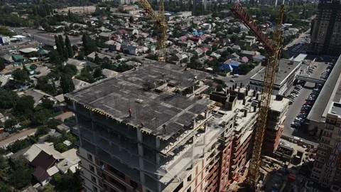construction of a high-rise building wit... | Stock Video | Pond5