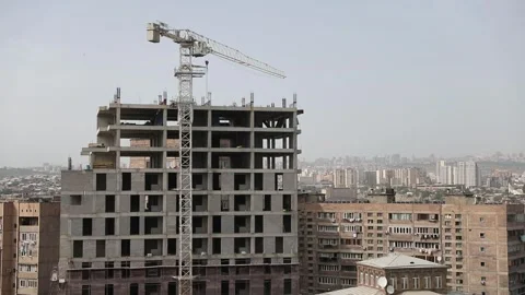 Construction of high-rise buildings 13 Video stock 318949488