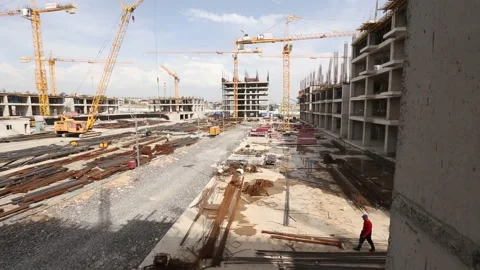 Construction of high-rise buildings 40 Stock Footage 318949663