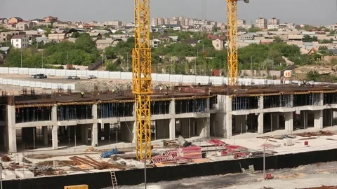 Construction of high-rise buildings 9 Stock Footage 318949442