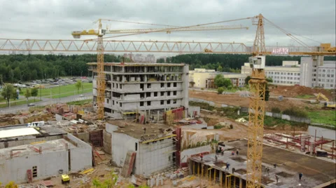 Construction of high-rise buildings (time lapse) Stock Footage 32277361