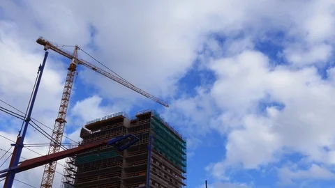 Construction of a high-rise office building Stock Footage 97445704
