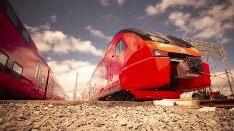 Construction of high-speed trains, new technologies Stock Footage 135143947