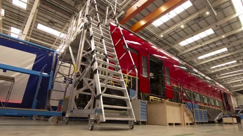 Construction of high-speed trains, new technologies Stock Footage 135144224