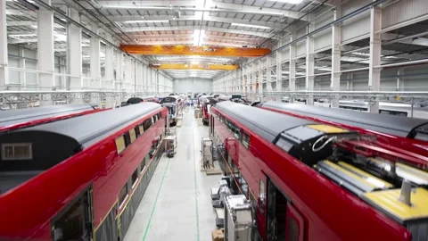 Construction of high-speed trains, new technologies Stock Footage 135144469