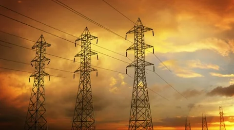 Construction of high voltage towers Stock Footage 11357421