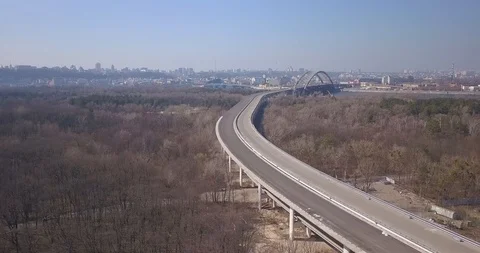 Construction of a highway passing over Letos and the river Video stock 127215788