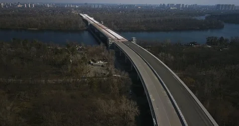Construction of a highway passing over Letos and the river Stock Footage 127216051