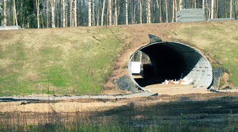 Construction of the highway. Stock Photos