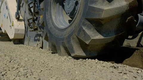 Construction of Highways.Soil Stabilisers and Cold Recycling Machines.The Stock Footage 96619122