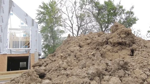 Construction Home In Progress Dolly Slider Stock Footage 79023881