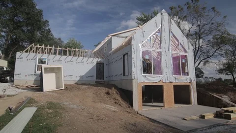 Construction Home In Progress Stock Footage 79023934