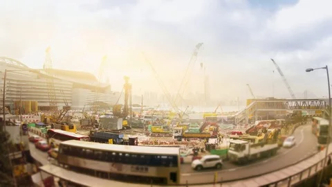 The Construction Of The Hong Kong. Time Lapse 스톡 동영상 74148846