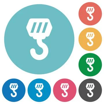 Construction hook flat round icons Ilustración de archivo