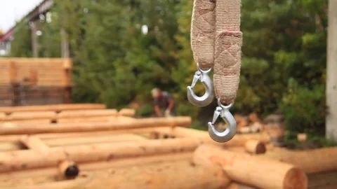 Construction hook on the rope Stock Footage 79954131