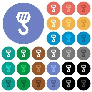 Construction hook round flat multi colored icons Ilustración de archivo