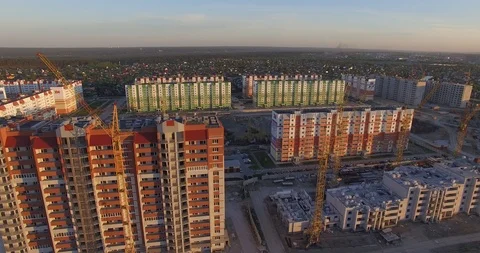 Construction of the house Barnaul Video stock 109070873