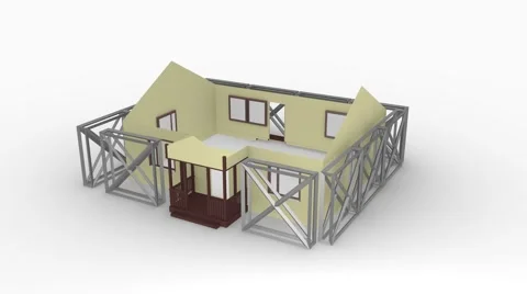 The construction of the house Vídeo Stock 69007964