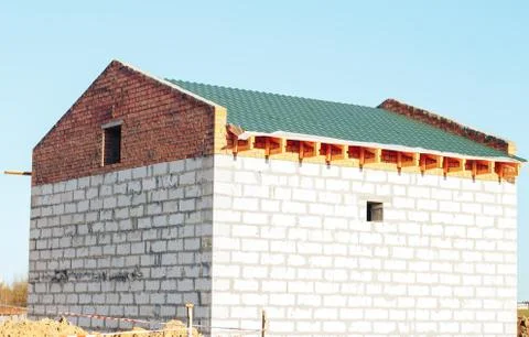 Construction a house Stock Photos