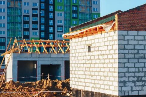 Construction a house Stock Photos